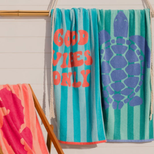 Toalha de Piscina/Praia 100% Algodão com Padrão - NOVO!