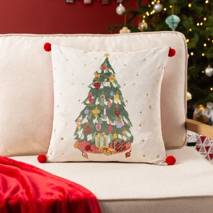 Decorative Indoor Christmas Cushion "Deck the Halls"